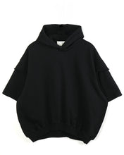 Carica l'immagine nel visualizzatore di Gallery, FELPA GARZATA BOXYFIT OVERSIZE MANICA 3/4 BLACK
