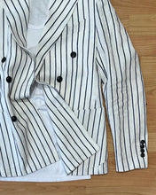 Carica l&#39;immagine nel visualizzatore di Gallery, Blazer Abito Gessato In Lino Blu
