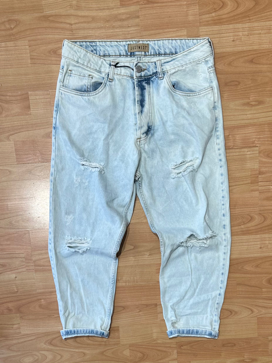 Jeans LooseFit Strappi Slavato