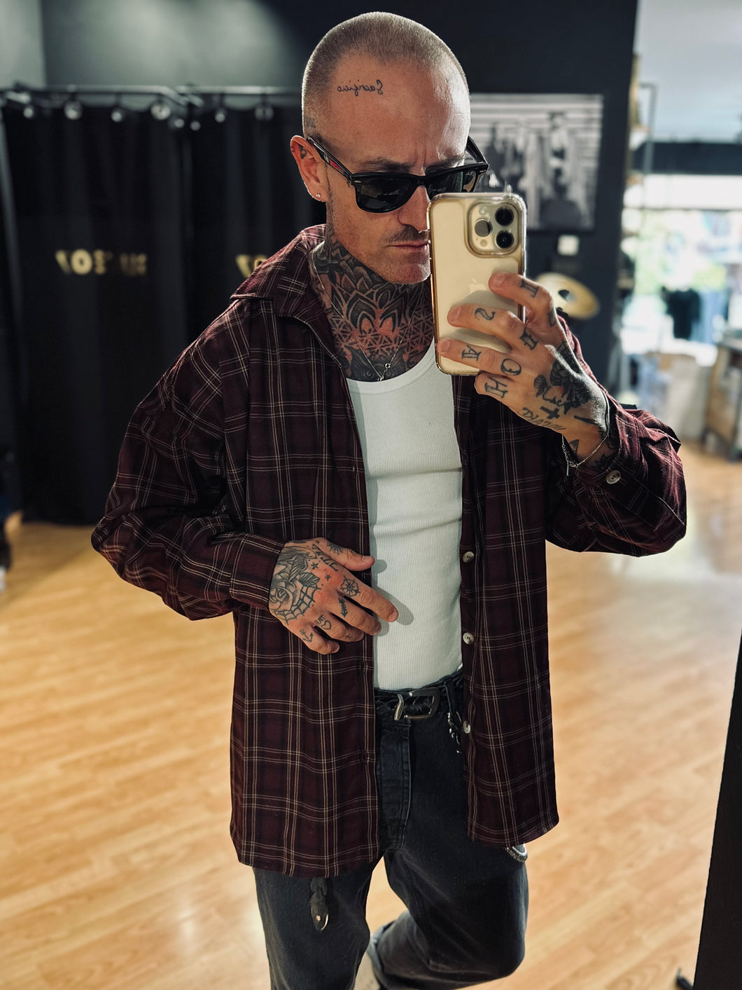 Camicione Tartan Bordeaux