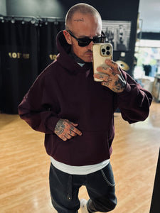 Felpa OverSize Felpata Bordeaux