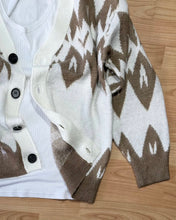 Carica l'immagine nel visualizzatore di Gallery, Cardigan Harlequin MistoLana MochaMousse
