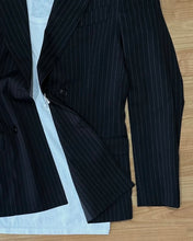 Carica l&#39;immagine nel visualizzatore di Gallery, Blazer Completo Gessato DoppioPetto Black
