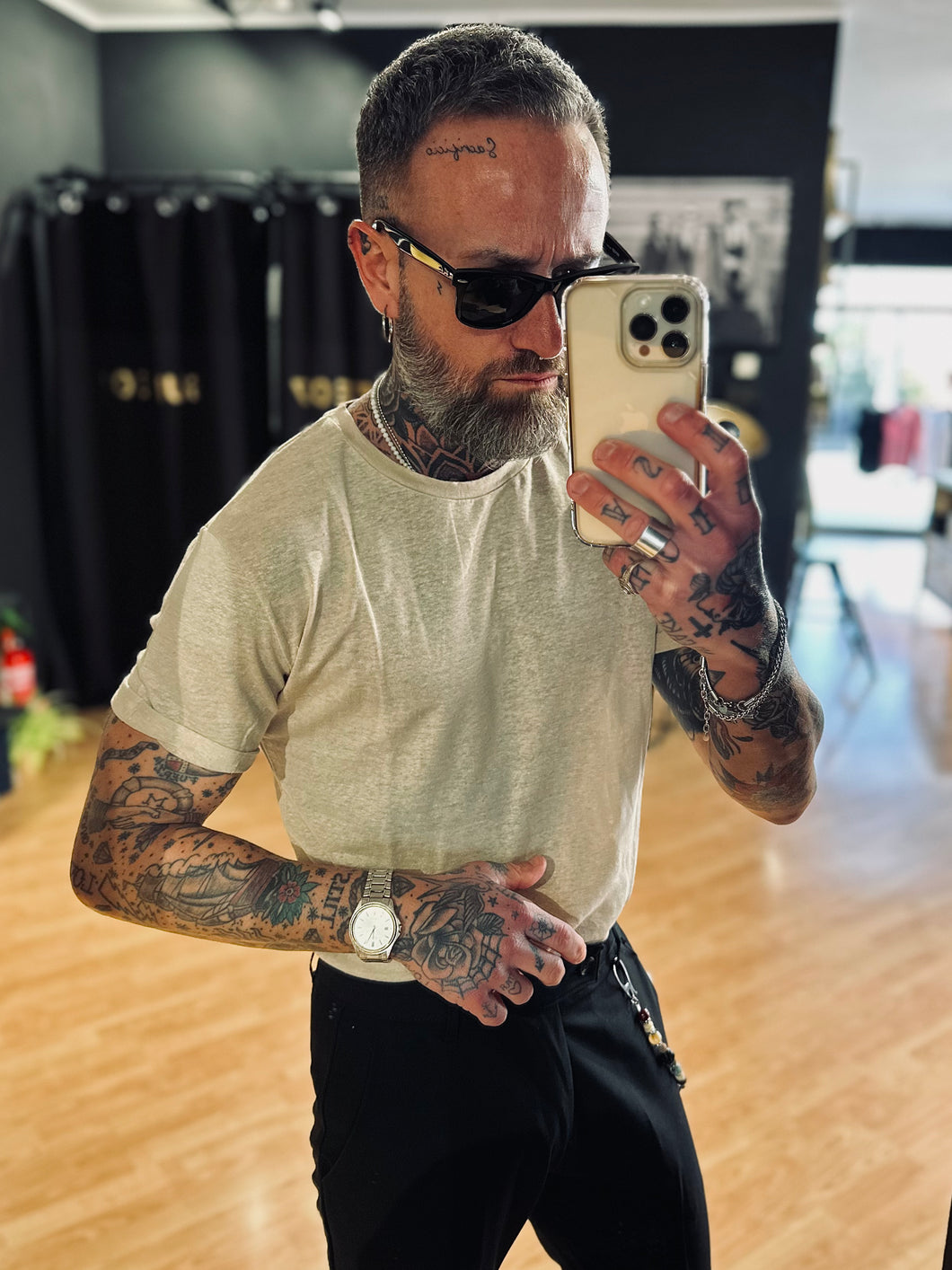 Maglia GL in Lino Sabbia
