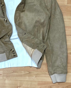 Bomber Scamosciato Inserti Crochet Corda