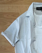 Carica l&#39;immagine nel visualizzatore di Gallery, Camicia Cropped Rigata Off-White
