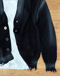 Cardigan Used Destroyed Black