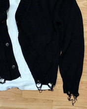Carica l&#39;immagine nel visualizzatore di Gallery, Cardigan MistoLana Destroyed Black
