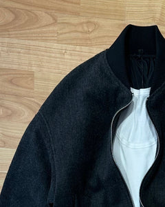 Bomber Imbottito OverSize in LanaCotta Grafite