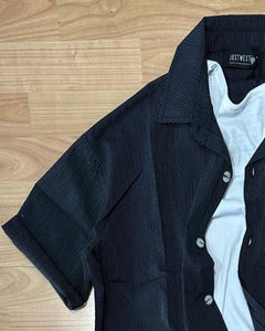 Camicia Cropped Rigata Black