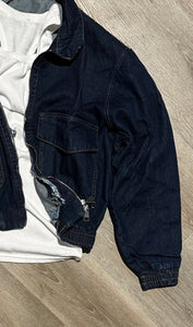 Bomber Cropped Semi-OverSize In Jeans