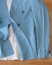 Carica l'immagine nel visualizzatore di Gallery, Blazer DoppioPetto SlimFit MistoLino Sky
