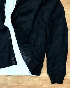 Bomber Scamosciato Inserti Crochet Black