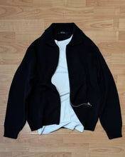 Carica l'immagine nel visualizzatore di Gallery, Cardigan Zip SemiOverSize Cropped Black
