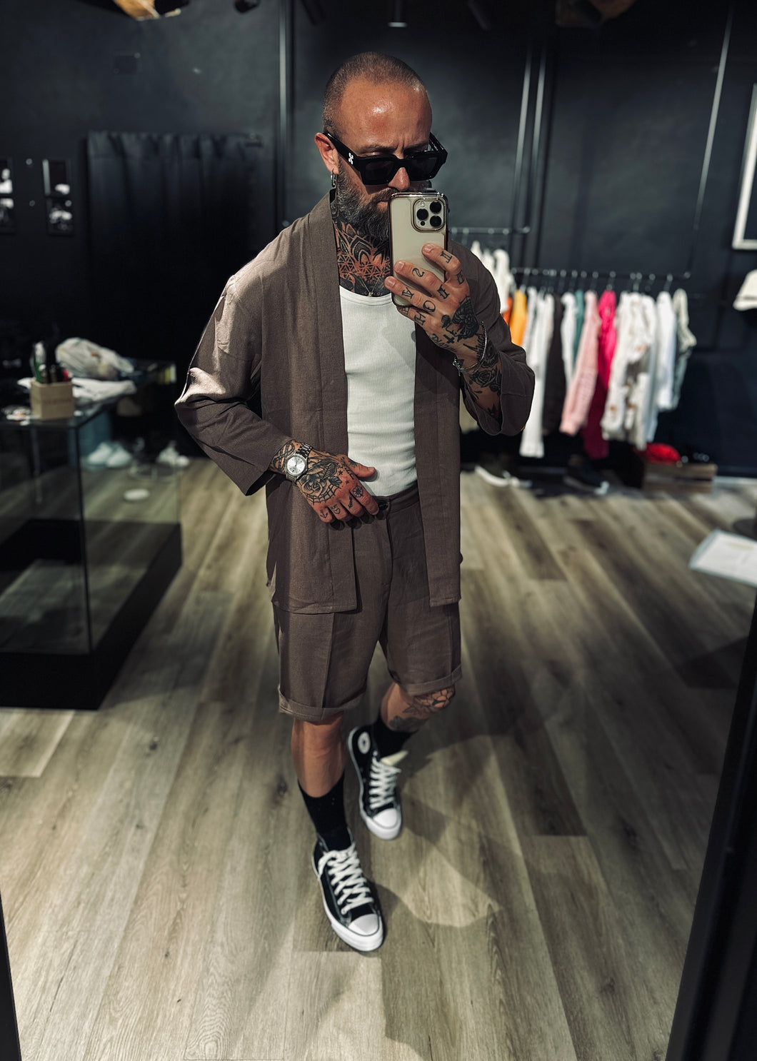 Coordinato Mahmood In Lino Cioccolato