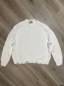 Maglioncino Crop In Filo Destroyed Off-White