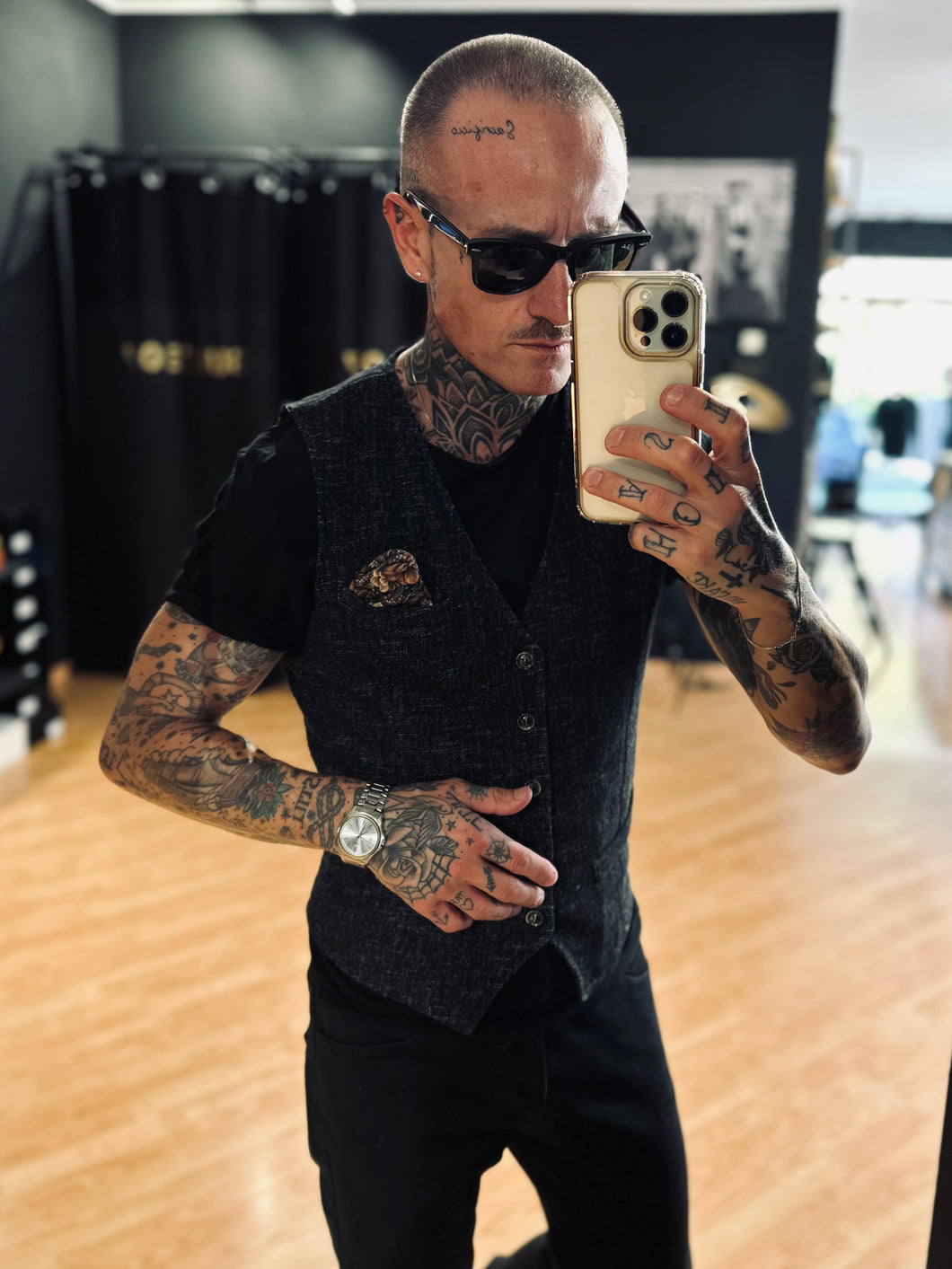 Gilet in Tweed Cioccolato