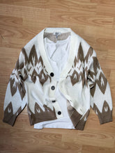 Carica l&#39;immagine nel visualizzatore di Gallery, Cardigan Harlequin MistoLana MochaMousse
