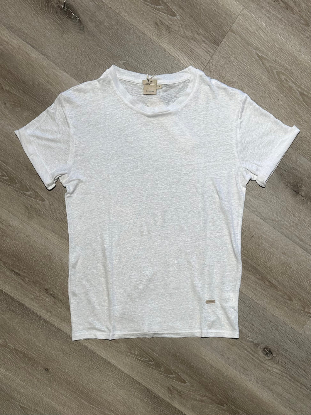 T-Shirt In Lino Off-White